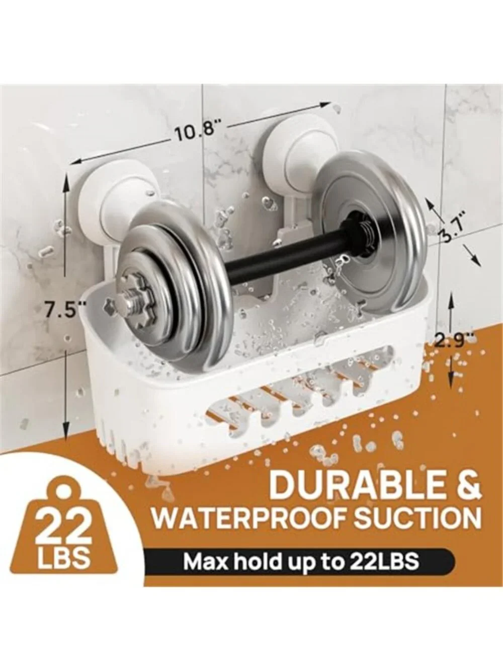 Shower Caddy Suction Organizer Bathroom Shelf No Drill Soap Toothbrush